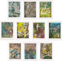 Centre noeuds by Roberto Matta, 1974, The complete set of 10 etchings in colors, on Arches paper, with full margins, sold Oct 2016