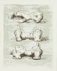 Three Reclining Figures by Henry Moore, 1971, Lithograph in colors, on Arches paper, with full margins, sold Oct 2016