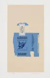 Gauloises Bleues by Robert Motherwell, 1968, Etching, aquatint and collage in colors, on Dutch Copperplate Etching paper, with full margins, sold Oct 2016