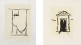 House of Atreus; and España II by Robert Motherwell, 1983, Two etchings with aquatint in colors, on Moulin du Gué Rives de Lin paper, with full margins, offered Oct 2016