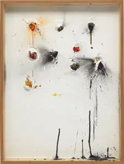 [Untitled] by Niki de Saint Phalle, 1964, Paint, plastic and plaster, on wood backing, in the original wood frame, sold Oct 2016