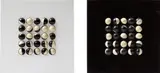 Paul Talman, Objekt, 1964, Two-sided black and white Plexiglas with inset painted ping pong balls