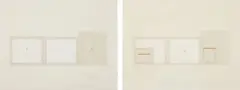 Bruce Boice, Untitled (4-8-74); and Untitled (5-30-74), 1974, Two ink and pencil drawing in colors, on Sphinx copy paper