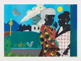 The Conversation by Romare Bearden, 1979, Lithograph in colors, on wove paper, with full margins, sold Oct 2016