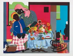 Morning by Romare Bearden, 1979, Lithograph in colors, on Somerset paper, with full margins, sold Oct 2016