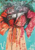 Atheism by Jim Dine, 1986, Lithograph in colors with hand-coloring, on Arches Cover paper, the full sheet, offered Oct 2016
