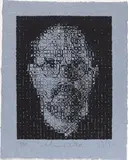 Chuck Close, Self-Portrait, 1999, Relief print with embossment, on handmade gray paper, with full margins