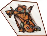 Elizabeth Murray, Down Dog, 1988, Lithograph and collage in colors, on Arches paper, the full sheet