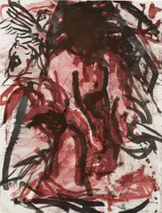 Julian Schnabel, Untitled (Agony in the Garden), 1981, Ink and graphite drawing, on wove paper