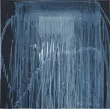 Pat Steir, Waterfall Blue, 1997, Lithograph in colors with hand coloring, on Arches Cover paper, the full sheet