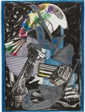 Frank Stella, Guifà e la berretta rossa, from Italian Folktales, 1989, Etching, aquatint, relief and engraving in colors, on TGL handmade paper, the full sheet