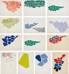 Robert Goodnough, One Two Three, 1968, The complete set of 12 screenprints, with one additional screenprint in colors, on wove paper, the full sheets, all contained in the original gray vinyl portfolio
