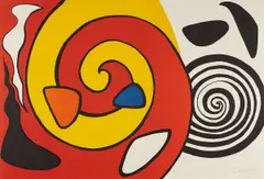 Untitled (Spirals and Forms) by Alexander Calder, circa 1965, Lithograph in colors, on wove paper, the full sheet, sold Oct 2016