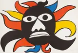 Alexander Calder, Black Face/Sun, 1969, Lithograph in colors, on wove paper, the full sheet