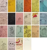 Andy Warhol, Holy Cats by Andy Warhol's Mother, 1954, Artist's book comprised of 20 offset lithographs (one with hand-coloring), on colored wove paper, bound (as issued), with original paper-covered hardcover with offset lithograph and hand-coloring on the front