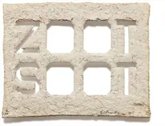 Zoot Soot by Ed Ruscha, 2015, Die-Cut letterpress, on handmade paper with colored threads, the full sheet, sold Oct 2016