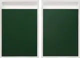 Christo, Double Show Window, 1972, The complete set of two multiples, comprised of Plexiglas painted with green paint, in the artist's original aluminum frames