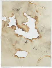 EninKa No. 11 by John Cage, 1986, Monotype with branding, on Chine collé to smoked gampi paper, the full sheet, sold Oct 2016