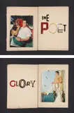 Jack Pierson, The Poet; and Glory, 2011, Two screenprints with collage in colors, on black archival digital fine art paper, with full margins