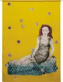 Kiki Smith, Sitting with a Snake, 2007, Digital acid-based Inkjet dye print in colors, on silk charmeuse