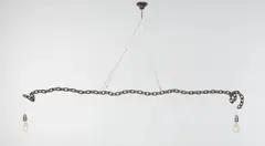 Untitled (Hanging Lamp) by Franz West, 1991, Welded iron multiple, electrical ceiling fittings, sold Oct 2016