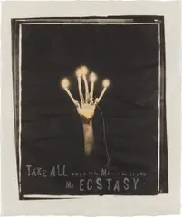 Lesley Dill, Leave Me Ecstasy, 1997, Lithograph, etching and screenprint with wire and thread, on mulberry paper, with full margins
