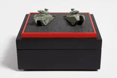 Two World War I Tanks by Chris Burden, 2010, Cast steel multiples, contained in the original handmade wood box, sold Oct 2016