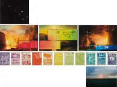 Matthew Day Jackson, Das Wochenendhaus from The Dymaxion Series, 2007, The complete set of 16 prints, comprised of etching, archival inkjet, screenprint, lithographs, and C-Print in colors, on Hahnemühle Copperplate, Durotone Newsprint Aged and photo paper, the full sheets, the C-print mounted to board (as issued)