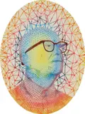 Matthew Day Jackson, Bucky (ROYGBIV) from The Dymaxion Series, 2007-08, Etching and screenprint in colors, on shaped Hahnemühle Copperplate paper, the full sheet