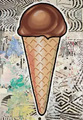 Chocolate Cone by Donald Baechler, 2007, Screenprint in colors, on wove paper, the full sheet,, sold Oct 2016