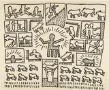 Keith Haring, Blueprint Drawing: one plate, 1990, Screenprint, on wove paper, the full sheet
