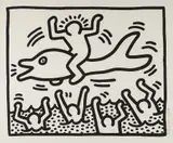 Keith Haring, Untitled (Man on Dolphin), 1987, Lithograph, on wove paper, with full margins