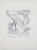 Jeff Koons, Waterfall, 2008, Silver foil print, on Rives paper by Arches, with full margins, from the deluxe edition with the accompanying book Koons , including reproductions of the artist's work and essays by Ingrid Sischy, Eckhard Schneider and historical analysis by Katy Siegel, all contained in the original red cloth-covered clamshell box
