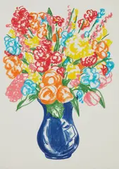 Flowers by Jeff Koons, 2001, Lithograph in colors, on Somerset Velvet paper, with full margins, sold Oct 2016