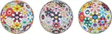 Flower Ball (3-D) Autumn 2004; Flowerball sexual Violet No.1 (3D); and Right There, The Breadth of the Human Heart by Takashi Murakami, 2013, Three offset lithographs in colors, on smooth wove paper, the full sheets, sold Oct 2016