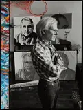 Peter Beard, AW @ The Factory, October, 1979, Gelatin silver print with ink, paint and affixed feather, printed later
