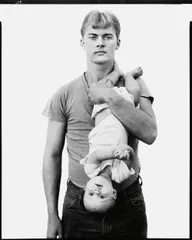 John Harrison, lumber salesman, and his daughter Melissa, Lewisville, Texas, November 22 by Richard Avedon, 1981, Gelatin silver print, printed 1985, sold Oct 2016