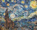 Vik Muniz, Starry Night, after Van Gogh from Pictures of Magazines 2, 2012, Chromogenic print, mounted