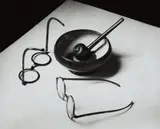 Mondrian's Glasses and Pipe, Paris by André Kertész, 1926, Gelatin silver print, printed later, offered Oct 2016