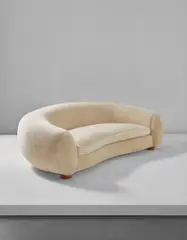 Jean Royere, “Ours Polaire” sofa, 1950s, Fabric, oak