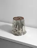 Jean-Pierre Hagnauer, Occasional table, 1970s, Silver-plated brass, petrified wood