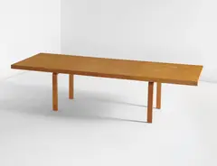 L-leg extendable dining table by Alvar Aalto, circa 1955, Karelian birch-veneered wood, laminated birch, offered Jun 2016
