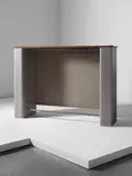 Coat rack, designed for Cité Technique, Cachan by Jean Prouvé, 1955, Painted steel, aluminum, oak, painted particle board. Together with 12 metal coat hangers, sold Jun 2016