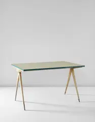 “Compas" cafétéria table, model no. 512 by Jean Prouvé, circa 1953, Painted steel, laminated wood, sold Jun 2016
