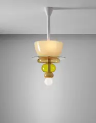 "Firenze" ceiling light by Ettore Sottsass, 2001, Blown glass, plate glass, painted steel, offered Jun 2016