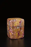 Kazaribako (ornamented box), "Dance of Flowers" by Kyohei Fujita, circa 1995, Blown glass with gold and silver leaf, silver-plated metal, sold Jun 2016