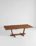 "Conoid" dining table by George Nakashima, 1976, Book-matched American black walnut, four East Indian rosewood butterfly keys, sold Jun 2016