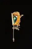 William Harper, Brooch, “Ripe Blossom IV”, 1992, Cloisonné enamel, gold, silver