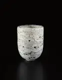 Cylindrical vase by Gertrud Natzler and Otto Natzler, 1950s, Earthenware, white crater glaze, sold Jun 2016
