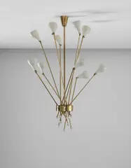 Arredoluce, Ceiling light, 1950s, Brass, painted metal